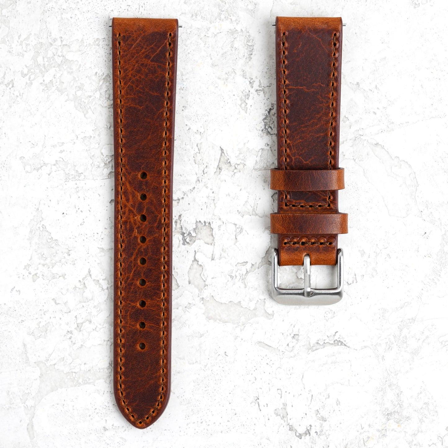 Waxy Vegetable Tanned Leather Watch Band